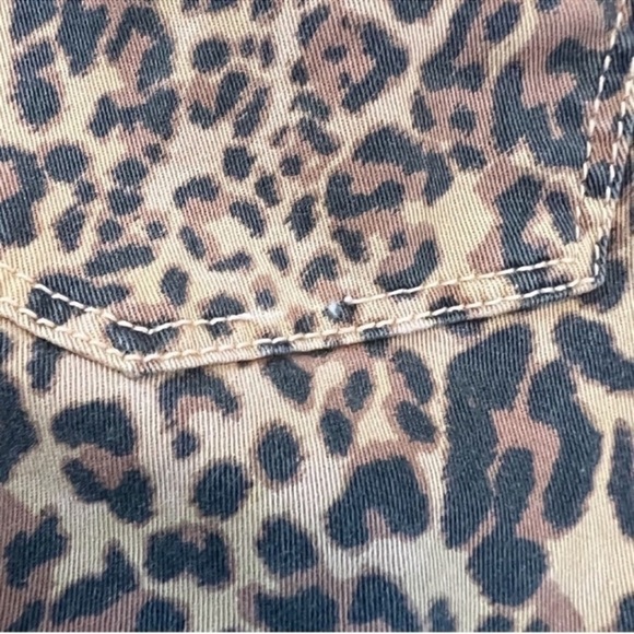Parker Smith Brown Leopard Print Skinny Leg Jeans Designer Stretch Size 27 - Picture 7 of 9